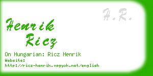 henrik ricz business card